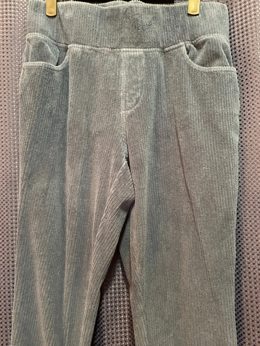 Belle by Kim Gravel Corduroy Slim Pants in Blue - Picture 5 of 11